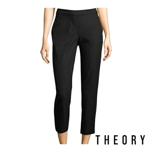 THEORY "HANNIE" Women's Stretch Capri Pant, Size 0, Black - Picture 1 of 9